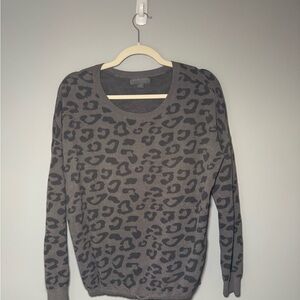 Barefoot Dreams Charcoal Leopard Sweater Set